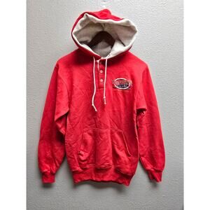 Vintage Montana Hoodie Jerzees Small Red Big Sky Country Button Pullover